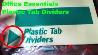   How To Use Office Essentials Plastic Tab Dividers Review