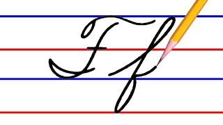 letter F, cursive handwriting practice