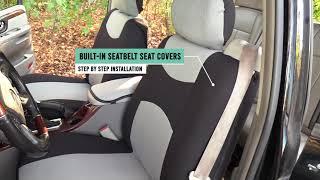 How to Install Car Seat Covers for Front Seats with Built-In Seatbelts | FH Group® FB351