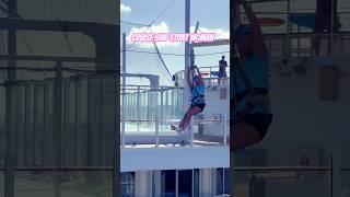 ️ Chasidy on a CRUISE SHIP ZIP LINE  #travel #shorts #cruise #allureoftheseas #zipline