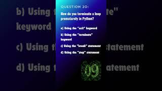 Python Qn. 20 | Python Questions and Answers | Tech NS Arena #programmingquiz