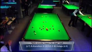 Baltic snooker league opening stage 2015 S.Korolkov VS M.Vol