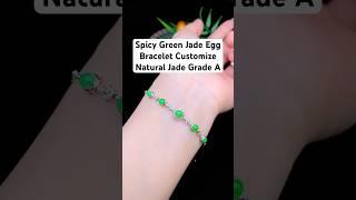 Spicy Green Jade Egg Bracelet Customize #jewellery #earrings #necklace #bangles #bracelet #ring