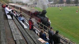 ČHŽ - Steam train rides through the football field in Jánošovka