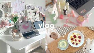 Self-care vlogroom makeover, skincare routine, healthy habits, deliveredkorea haul, newjeans album