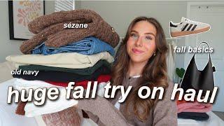 HUGE FALL TRY ON HAUL 2024  *fall basics* aritzia, brandy melville, sézane, old navy, & more!