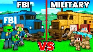 Mikey MILITARY vs JJ FBI Family Train Battle in Minecraft - Maizen