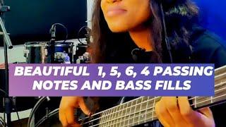 Beautiful 1, 5, 6, 4  passing notes and bass fills. So sweet when you use them this way...