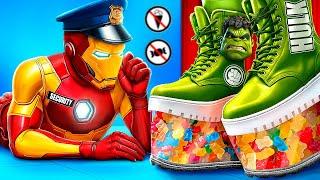 Fake Superheroes vs Real Superheroes! Easy Sneaking Into the Movies Challenge!