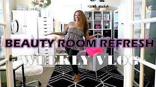 VLOG | Eyelash Extension Application | Reorganizing My Beauty Room / Tour | KOLORFUL KALMELE