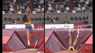 Angelica Bengtsson's pole vault breaks