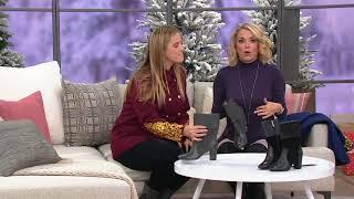 C. Wonder Leather and Suede Mid-Calf Slouch Boots - Amanda on QVC