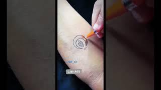 very easy colorful moon tattoo for beginners with 1/- coin#shorts #youtubeshorts #viral #trending