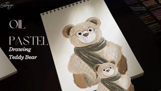 Drawing Teddy Bear with Mungyo Oil Pastel