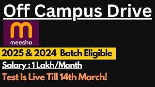 Meesho Off Campus Recruitment 2025 & 2024 Batch | Salary : 1 Lakh/Month