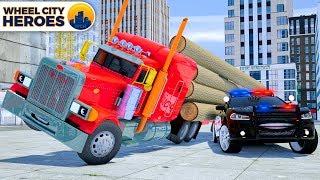 Fire Truck Frank Cleaning Bridge from Obstacle | Wheel City Heroes (WCH) | New Police Car Cartoon