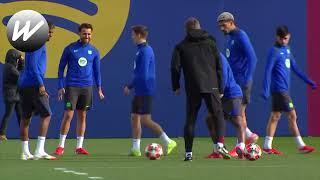 Flick Full of Fun as FC Barcelona trains for UCL vs Atalanta | Soccer | WSS