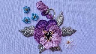 Satin Stitch VS Loop Stitch Which One is BEST for Viola Flower Embroidery?