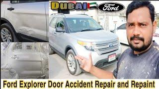 door repair and repaint | Ford Explorer | accident car restoration in Dubai | Naeem painter | guide