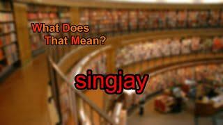 What does singjay mean?