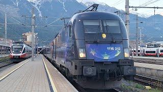 RJX 168 to Zürich HB ● Nice Taurus starting sound ● 09.05.2024 Innsbruck Hbf