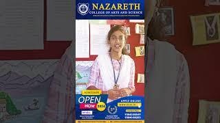 BA ENGLISH Student Testimony - Nazareth College of Arts and Science, Avadi.