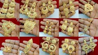 heavy weight gold earrings design 2025 || all new jewellery design 18k