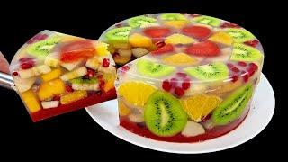 Just water and fruit! Delicious and healthy dessert without gelatin and bake in 5 minutes