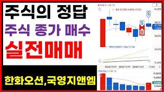주식의 정답/기준봉 매매/기준봉 눌림매매/주식매매기법/한화오션/국영지앤엠