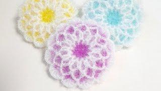 수세미뜨기/ 겨울겨울 수세미/ Crochet flower/ Crochet dish scrubber