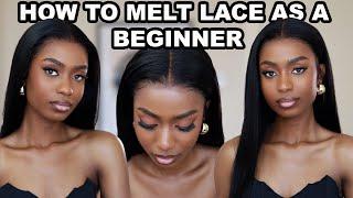 SIMPLE WAY TO INSTALL A LACE WIG AS A BEGINNER | PRE PLUCKED + MELTED HD LACE | Asteria Hair