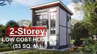 2-STOREY HOUSE | LOW COST 53 SQ. M. | Bahay Pilipino | House Design Ideas