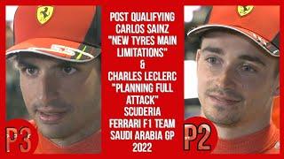 DUO SCUDERIA FERRARI F1 BOYS CHARLES LECLERC & CARLOS SAINZ POST QUALIFYING SAUDI ARABIA GP 2022