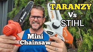 Mini Chainsaw Madness! Stihl GTA26 VS Taranzy (Amazon) Mini Cordless Chainsaw Battle