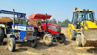 Jcb 3dx Eco Excellence Backhoe Loader Machine Loading Red Mud In Mahindra and Swaraj Tractor | JCB