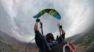 Collapsing an Acro Paraglider (for science)