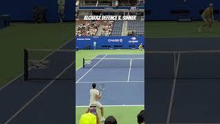 Sinner hitting massive forehands at Alcaraz 