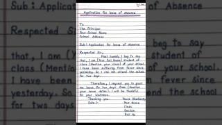 application for school of absence #shorts#appliances#education#english#@satyam education 09