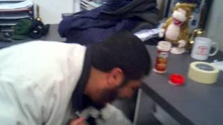 Tito trying the cinnamon challenge
