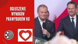 Ogłoszenie wyników prawyborów KO - Rada Krajowa PO