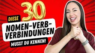 Die wichtigsten NOMEN-VERB-VERBINDUNGEN in einem Video (+ gratis PDF)