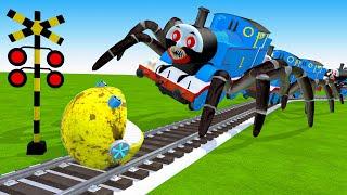 【踏切アニメ】あぶない電車 TRAIN THOMAS  Fumikiri 3D Railroad Crossing Animation #1