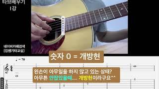 타브악보배우기-1강 /김쌤기타교실/쉬운기타레슨/초보기타레슨/쉬운타브악보/초급기타레슨/7080기타/트로트기타