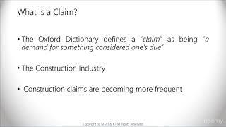 Construction Claims Management : Introduction to construction claims