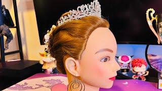 ASMR PRINCESS UPDO TWISTED HAIRSTYLE/ HAIR BRUSHING WITH ACCESSORIES/ FINISHING TOUCHES