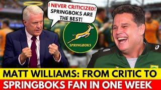 MATT WILLIAMS DOES A 180º AND PRAISES THE SPRINGBOKS | SPRINGBOKS NEWS