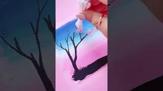 Easy Acrylic Painting  #CreativeArt #Satisfying #Shorts