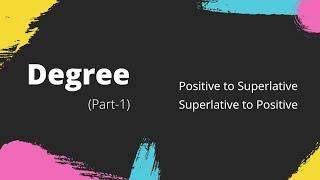 Degree/Comparison of adjectives II Part- 1 II Learn with Kamrul Hasan II Md. Kamrul Hasan