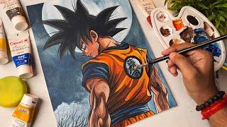 Son Goku Drawing, Goku Drawing, Acrylic Painting Tutorial 