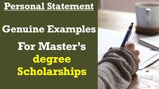 Motivation Letter for master's Scholarship | Examples of Personal Statement | Letter of Intent